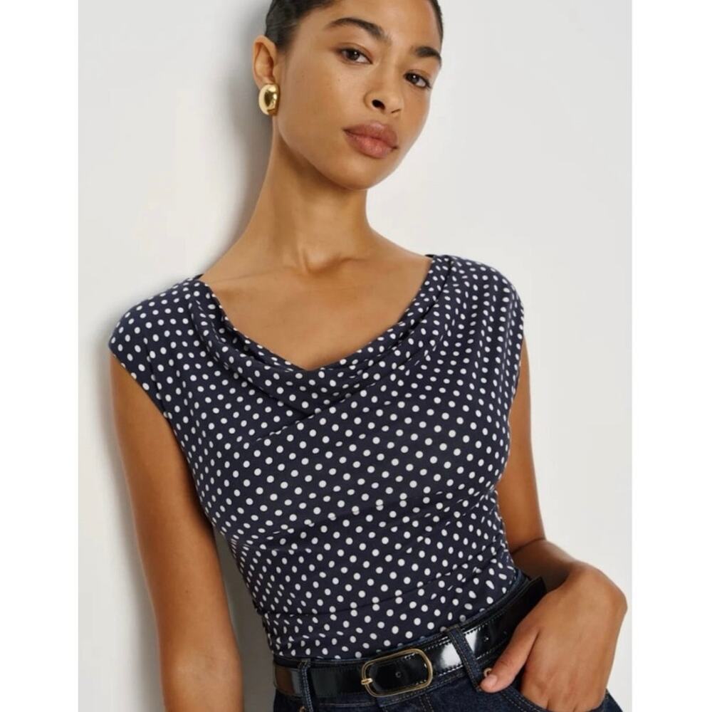 NWOT Reformation Aletta Knit Top in Dream Dot SZ M